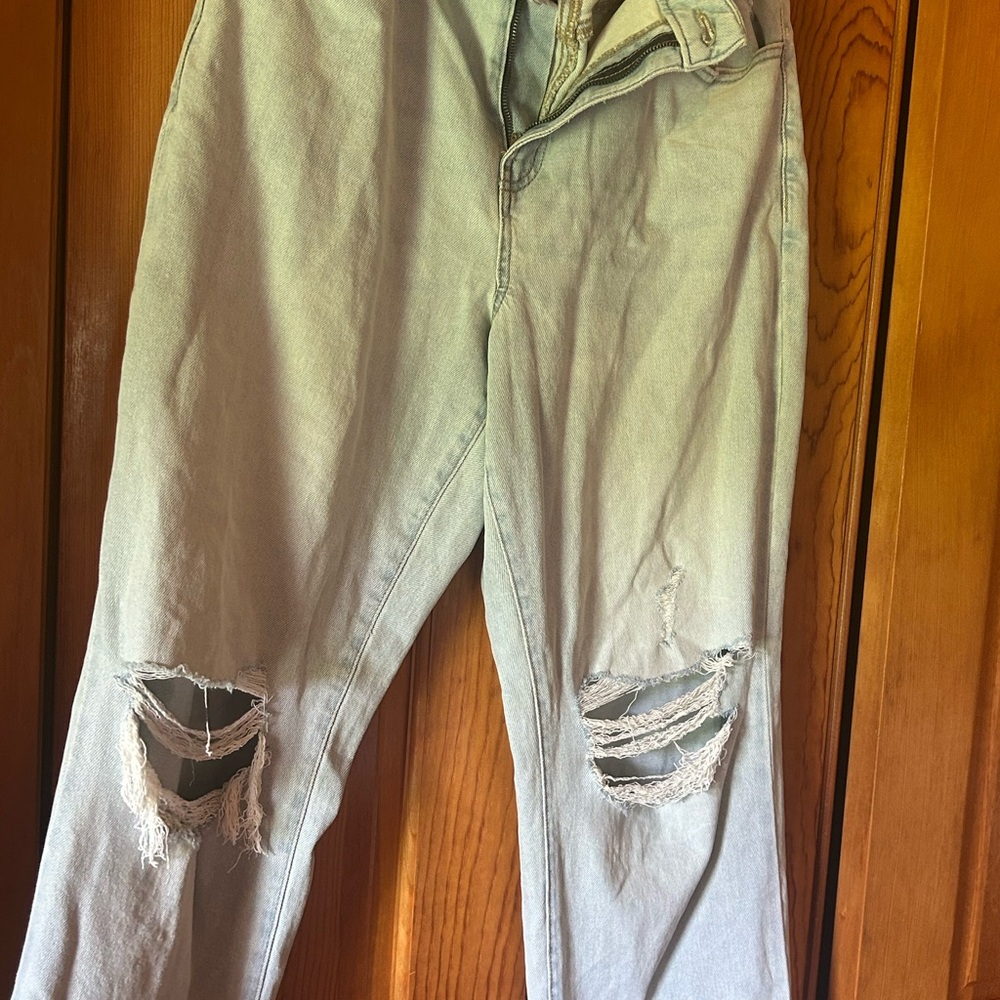 SO Blue Relaxed Fit Jeans with Distressed Details